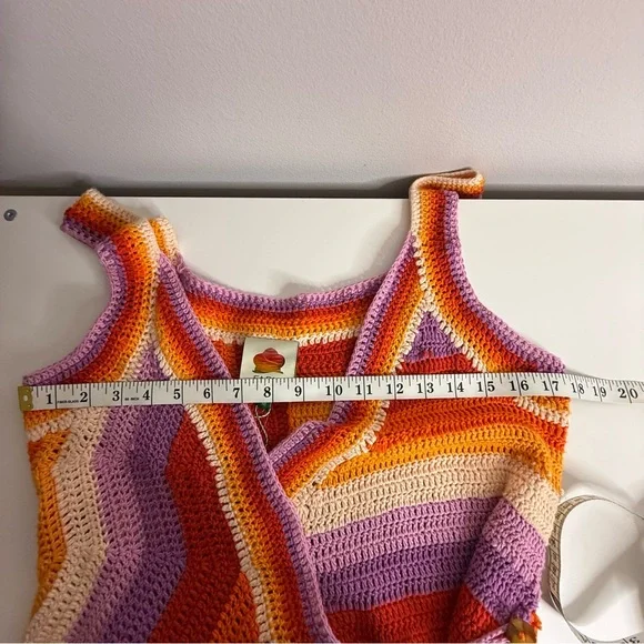 Farm Rio - Crochet Mini Dress NWT Medium (missing belt buckle) - Picture 11 of 11